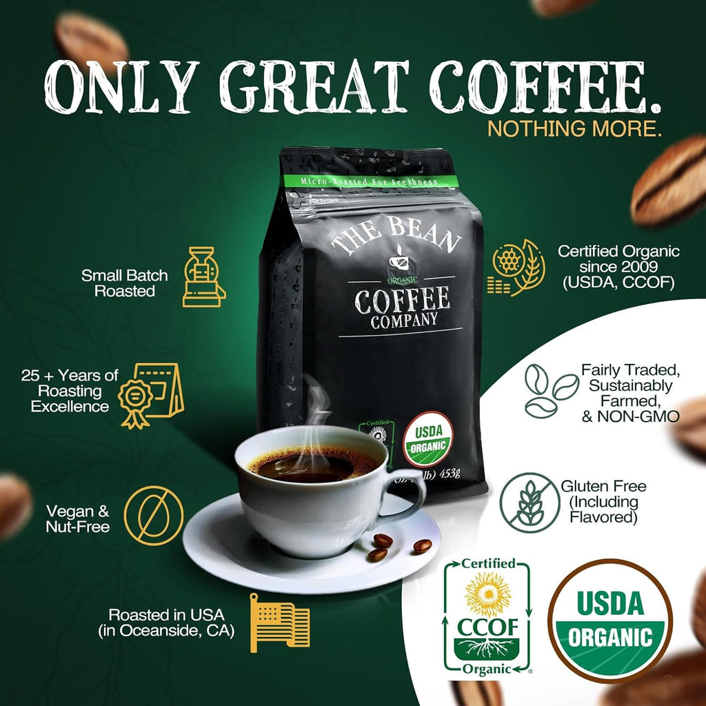 The Bean Organic Coffee Co. California Blend Medium Whole Bean Coffee