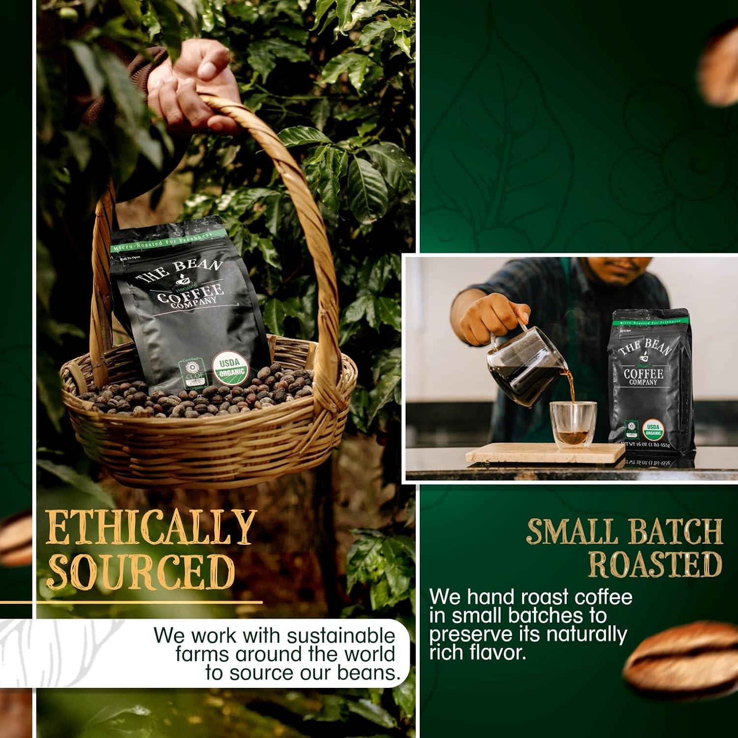 The Bean Organic Coffee Co. California Blend Medium Whole Bean Coffee
