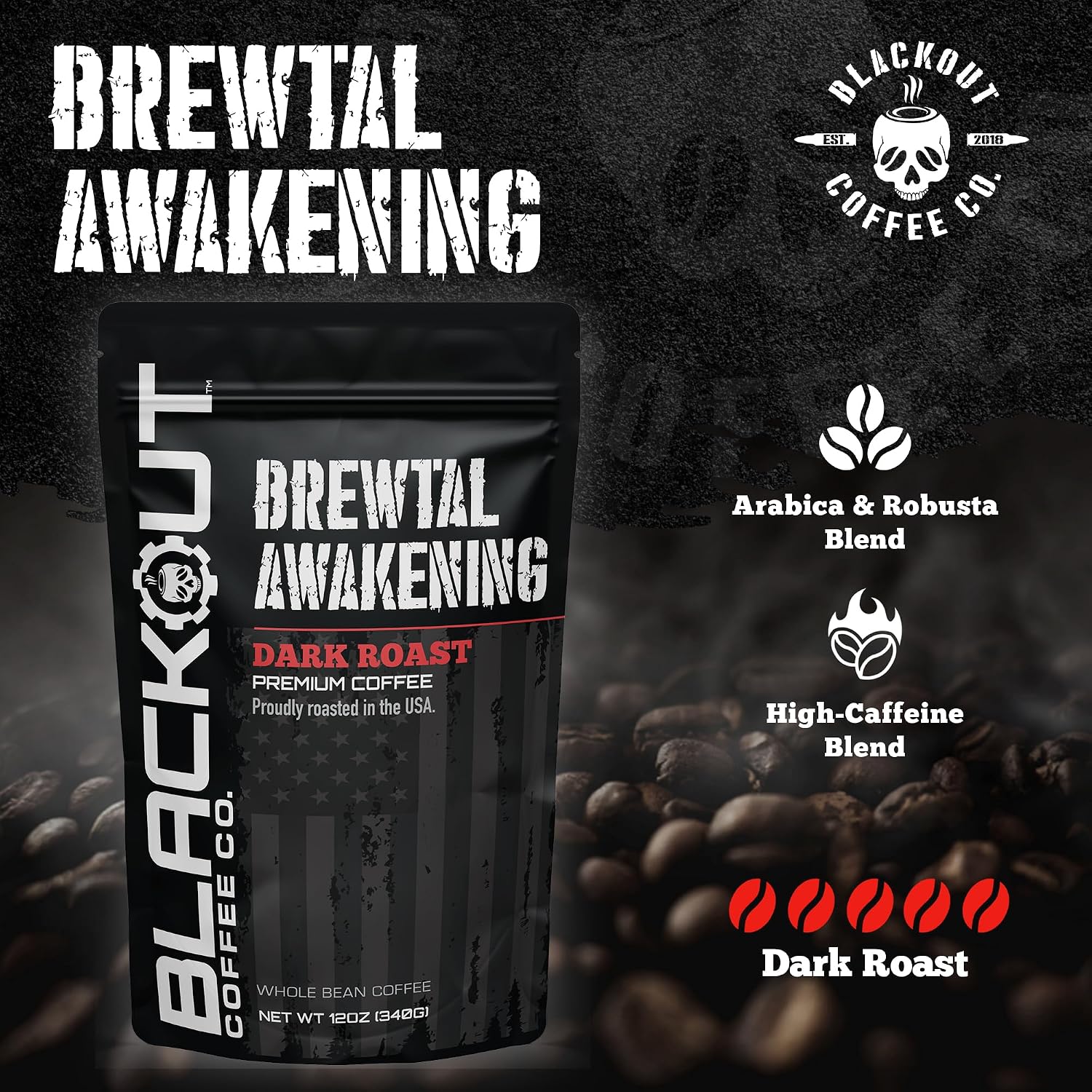 Blackout Coffee Brewtal Awakening Whole Bean Coffee