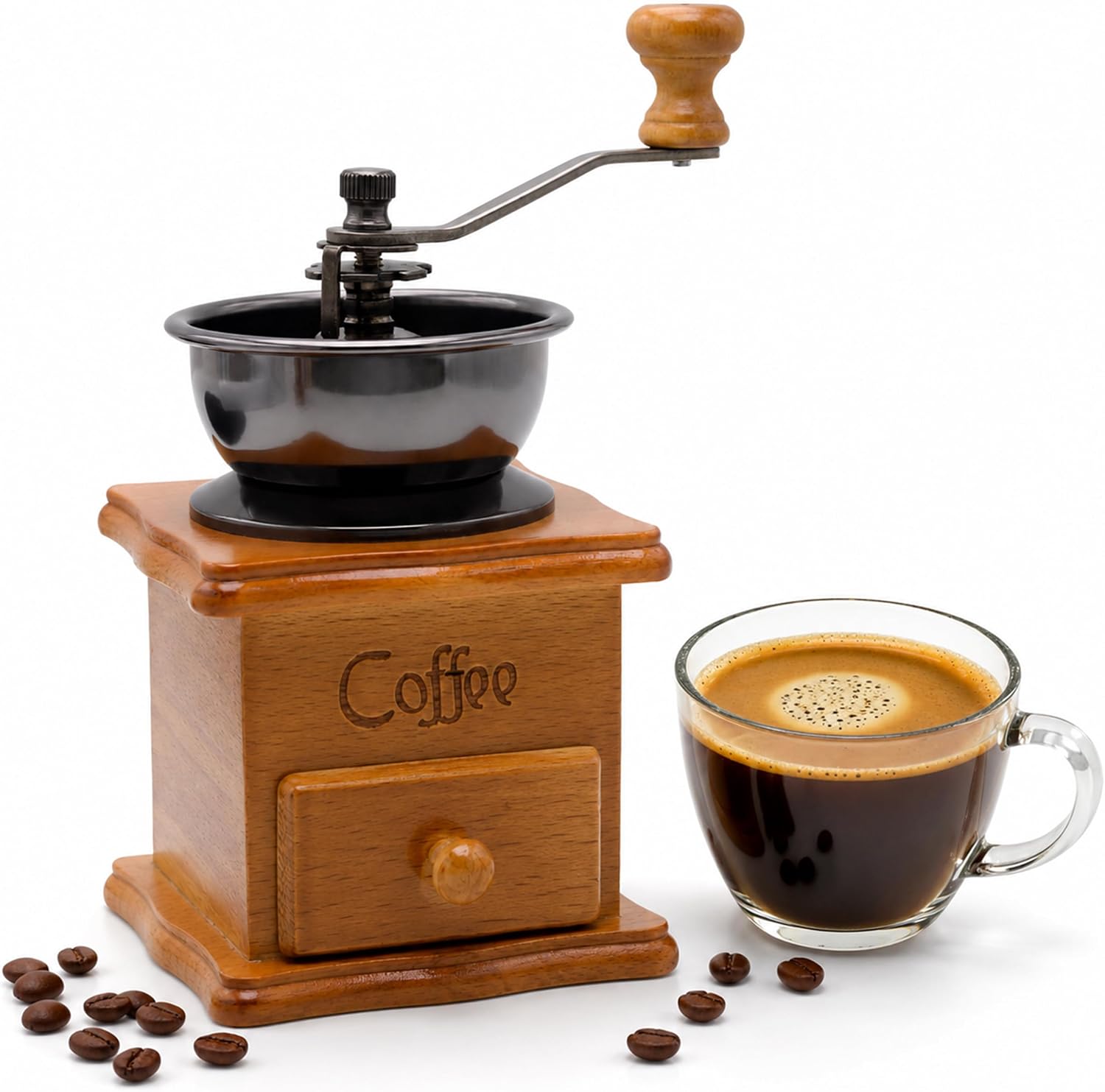 Vintage Wooden Manual Coffee Grinder