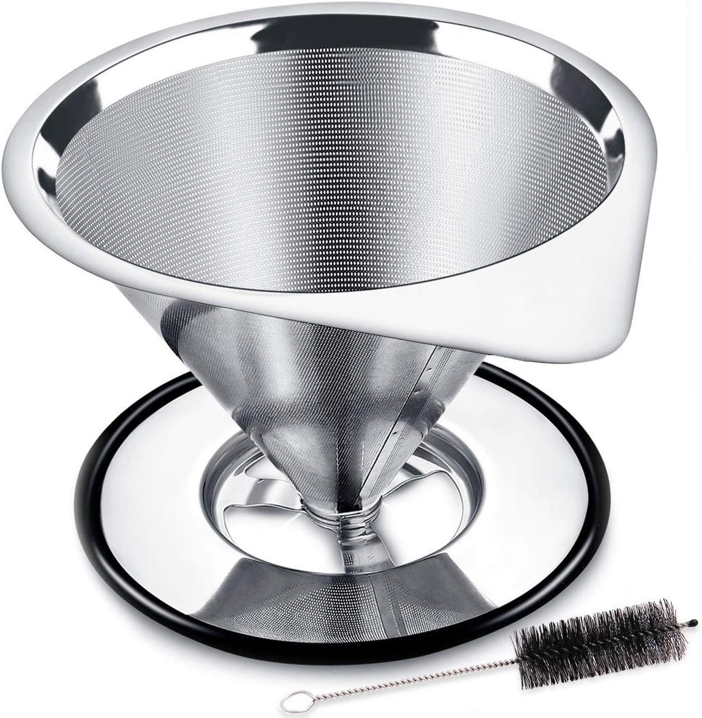 LHS Pour Over Coffee Dripper Stainless Steel Coffee Filter