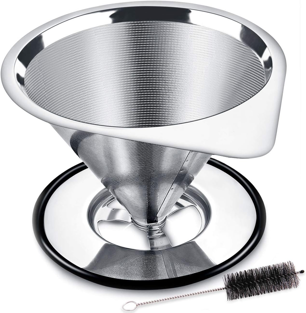 LHS Pour Over Coffee Dripper Stainless Steel Coffee Filter