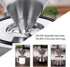 LHS Pour Over Coffee Dripper Stainless Steel Coffee Filter